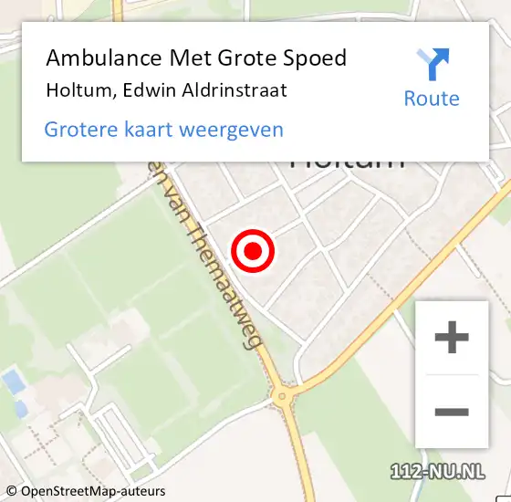 Locatie op kaart van de 112 melding: Ambulance Met Grote Spoed Naar Holtum, Edwin Aldrinstraat op 20 december 2013 15:55