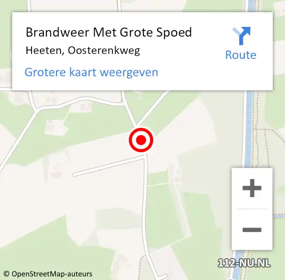 Locatie op kaart van de 112 melding: Brandweer Met Grote Spoed Naar Heeten, Oosterenkweg op 20 december 2013 15:59