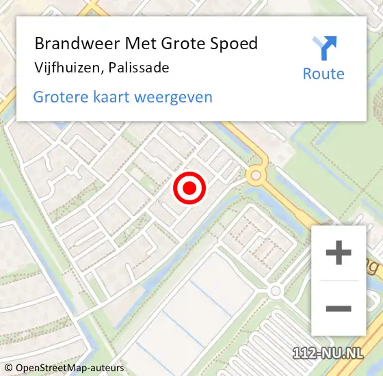 Locatie op kaart van de 112 melding: Brandweer Met Grote Spoed Naar Vijfhuizen, Palissade op 9 juli 2016 15:15