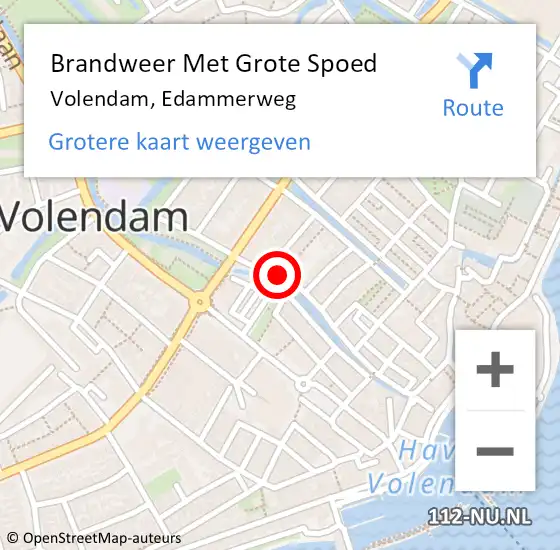 Locatie op kaart van de 112 melding: Brandweer Met Grote Spoed Naar Volendam, Edammerweg op 9 juli 2016 15:16