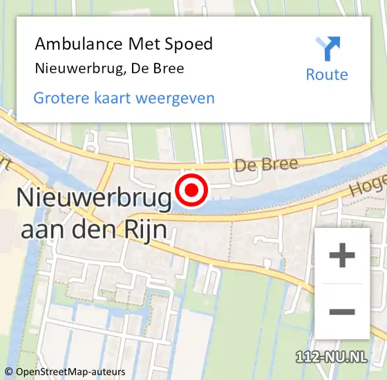 Locatie op kaart van de 112 melding: Ambulance Met Spoed Naar Nieuwerbrug, De Bree op 9 juli 2016 15:30