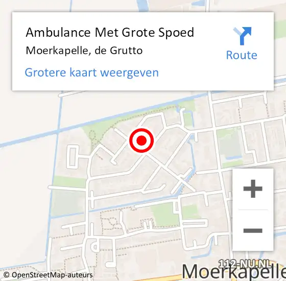 Locatie op kaart van de 112 melding: Ambulance Met Grote Spoed Naar Moerkapelle, de Grutto op 9 juli 2016 15:38