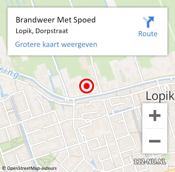 Locatie op kaart van de 112 melding: Brandweer Met Spoed Naar Lopik, Dorpstraat op 9 juli 2016 17:27