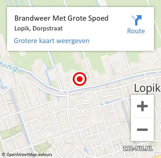 Locatie op kaart van de 112 melding: Brandweer Met Grote Spoed Naar Lopik, Dorpstraat op 9 juli 2016 17:29