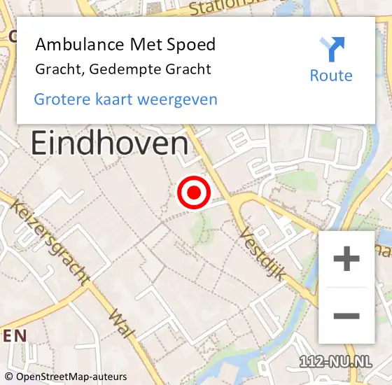 Locatie op kaart van de 112 melding: Ambulance Met Spoed Naar Gracht, Gedempte Gracht op 20 december 2013 16:17