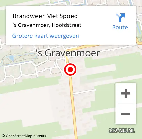 Locatie op kaart van de 112 melding: Brandweer Met Spoed Naar 's Gravenmoer, Hoofdstraat op 9 juli 2016 20:31