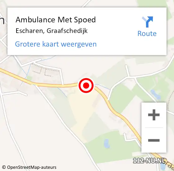 Locatie op kaart van de 112 melding: Ambulance Met Spoed Naar Escharen, Graafschedijk op 9 juli 2016 20:35