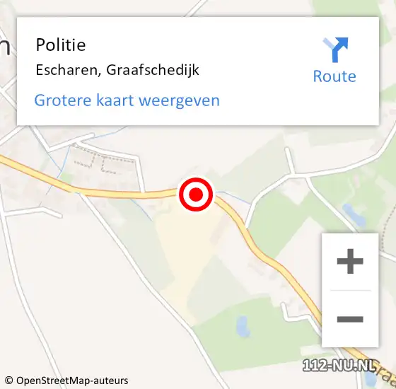 Locatie op kaart van de 112 melding: Politie Escharen, Graafschedijk op 9 juli 2016 20:38
