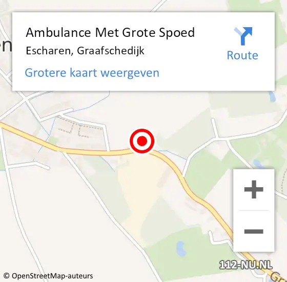 Locatie op kaart van de 112 melding: Ambulance Met Grote Spoed Naar Escharen, Graafschedijk op 9 juli 2016 20:57