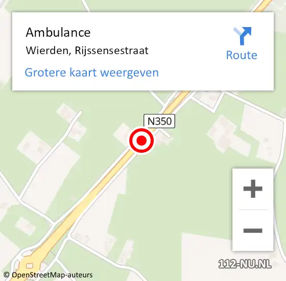 Locatie op kaart van de 112 melding: Ambulance Wierden, Rijssensestraat op 20 december 2013 16:33