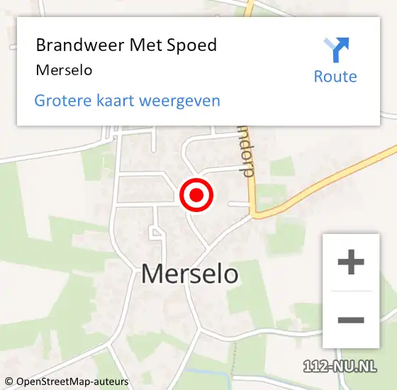 Locatie op kaart van de 112 melding: Brandweer Met Spoed Naar Merselo op 9 juli 2016 22:31