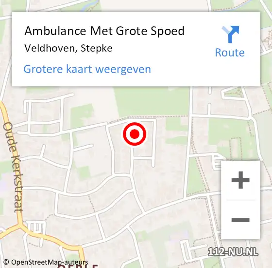 Locatie op kaart van de 112 melding: Ambulance Met Grote Spoed Naar Veldhoven, Stepke op 9 juli 2016 22:59