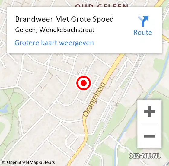 Locatie op kaart van de 112 melding: Brandweer Met Grote Spoed Naar Geleen, Wenckebachstraat op 10 juli 2016 02:15