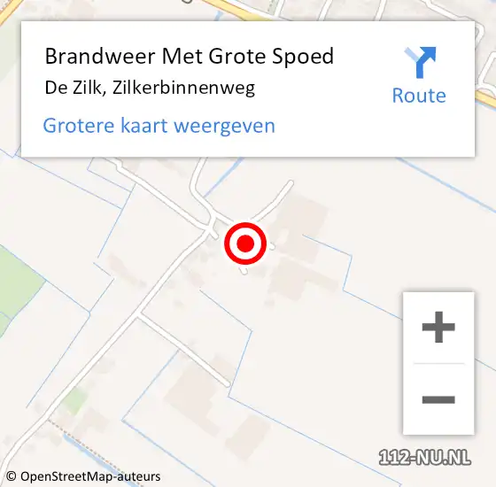 Locatie op kaart van de 112 melding: Brandweer Met Grote Spoed Naar De Zilk, Zilkerbinnenweg op 10 juli 2016 02:52