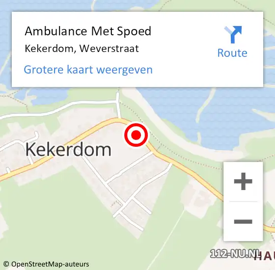 Locatie op kaart van de 112 melding: Ambulance Met Spoed Naar Kekerdom, Weverstraat op 10 juli 2016 08:28