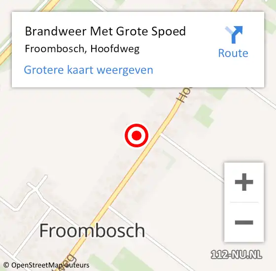 Locatie op kaart van de 112 melding: Brandweer Met Grote Spoed Naar Froombosch, Hoofdweg op 10 juli 2016 09:23