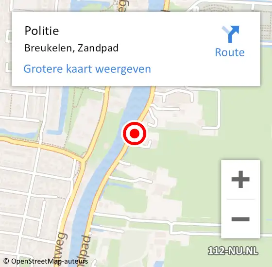 Locatie op kaart van de 112 melding: Politie Breukelen, Zandpad op 10 juli 2016 10:12