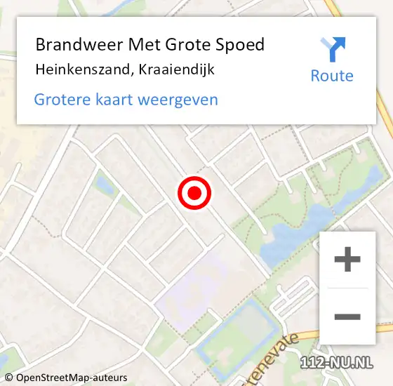 Locatie op kaart van de 112 melding: Brandweer Met Grote Spoed Naar Heinkenszand, Kraaiendijk op 10 juli 2016 11:29