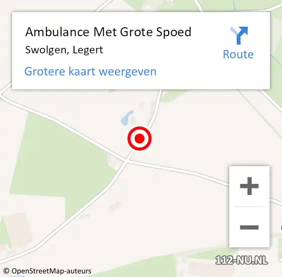 Locatie op kaart van de 112 melding: Ambulance Met Grote Spoed Naar Swolgen, Legert op 10 juli 2016 11:32