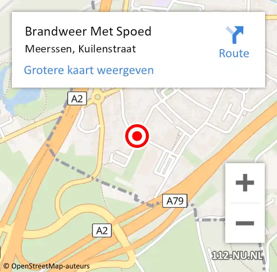 Locatie op kaart van de 112 melding: Brandweer Met Spoed Naar Meerssen, Kuilenstraat op 10 juli 2016 11:33