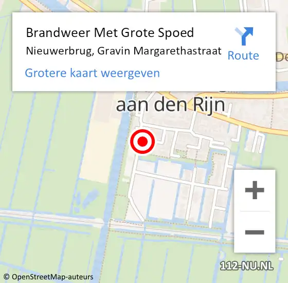 Locatie op kaart van de 112 melding: Brandweer Met Grote Spoed Naar Nieuwerbrug, Gravin Margarethastraat op 10 juli 2016 11:58