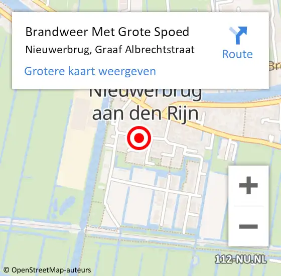 Locatie op kaart van de 112 melding: Brandweer Met Grote Spoed Naar Nieuwerbrug, Graaf Albrechtstraat op 10 juli 2016 11:59