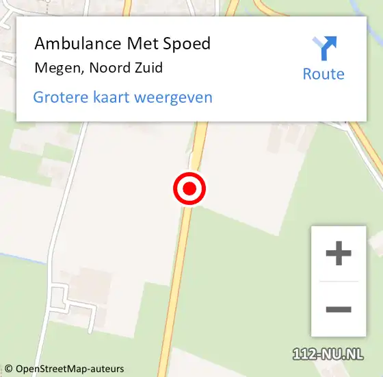 Locatie op kaart van de 112 melding: Ambulance Met Spoed Naar Megen, Noord Zuid op 10 juli 2016 12:23