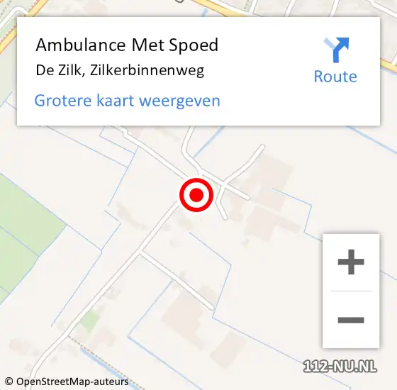 Locatie op kaart van de 112 melding: Ambulance Met Spoed Naar De Zilk, Zilkerbinnenweg op 10 juli 2016 14:38