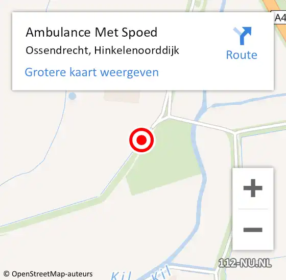 Locatie op kaart van de 112 melding: Ambulance Met Spoed Naar Ossendrecht, Hinkelenoorddijk op 10 juli 2016 15:19