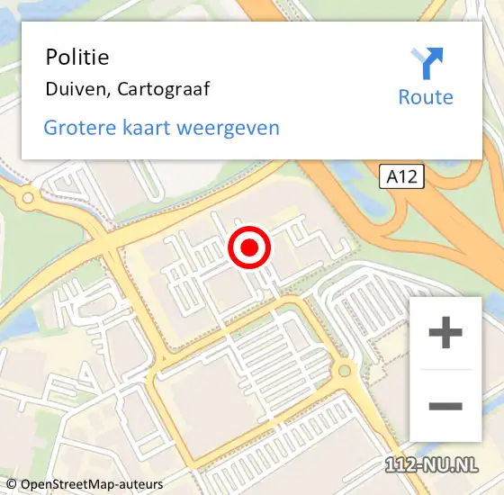 Locatie op kaart van de 112 melding: Politie Duiven, Cartograaf op 10 juli 2016 16:03