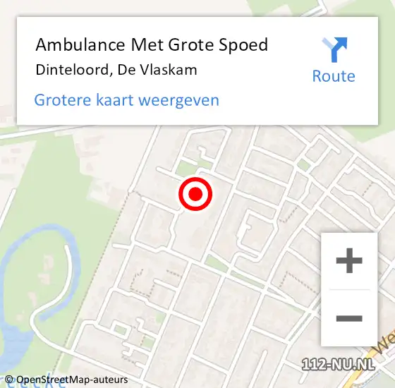 Locatie op kaart van de 112 melding: Ambulance Met Grote Spoed Naar Dinteloord, De Vlaskam op 6 september 2013 15:38