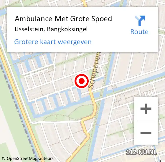 Locatie op kaart van de 112 melding: Ambulance Met Grote Spoed Naar IJsselstein, Bangkoksingel op 10 juli 2016 17:08