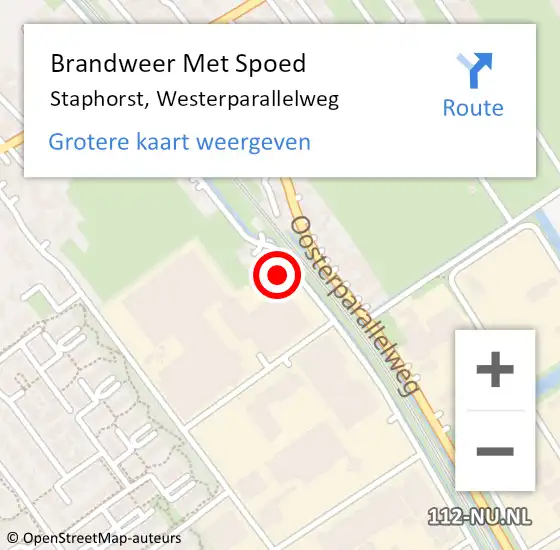 Locatie op kaart van de 112 melding: Brandweer Met Spoed Naar Staphorst, Westerparallelweg op 10 juli 2016 17:33