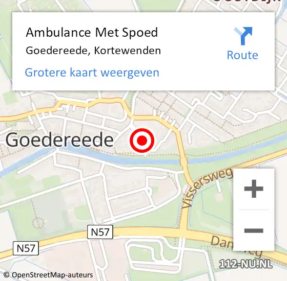 Locatie op kaart van de 112 melding: Ambulance Met Spoed Naar Goedereede, Kortewenden op 10 juli 2016 18:54