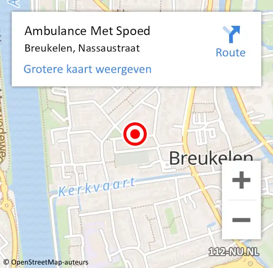 Locatie op kaart van de 112 melding: Ambulance Met Spoed Naar Breukelen, Nassaustraat op 10 juli 2016 19:07