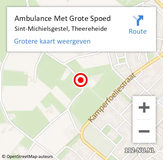 Locatie op kaart van de 112 melding: Ambulance Met Grote Spoed Naar Sint-Michielsgestel, Theereheide op 10 juli 2016 19:16