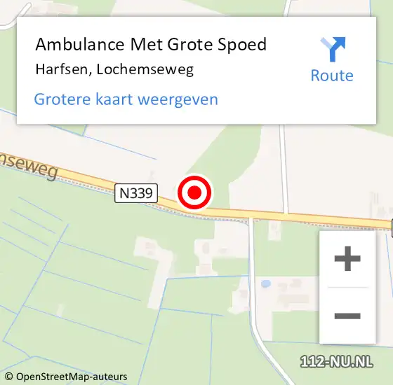 Locatie op kaart van de 112 melding: Ambulance Met Grote Spoed Naar Harfsen, Lochemseweg op 10 juli 2016 19:18