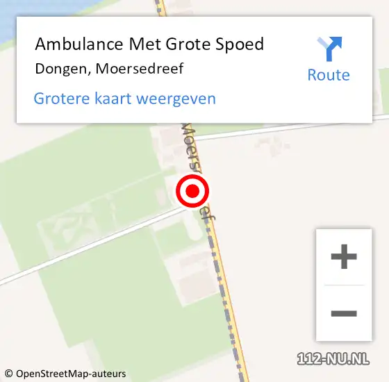 Locatie op kaart van de 112 melding: Ambulance Met Grote Spoed Naar Dongen, Moersedreef op 10 juli 2016 20:27