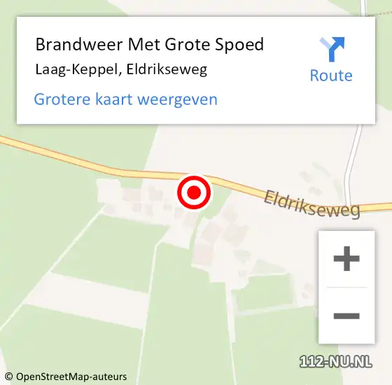 Locatie op kaart van de 112 melding: Brandweer Met Grote Spoed Naar Laag-Keppel, Eldrikseweg op 20 december 2013 18:14