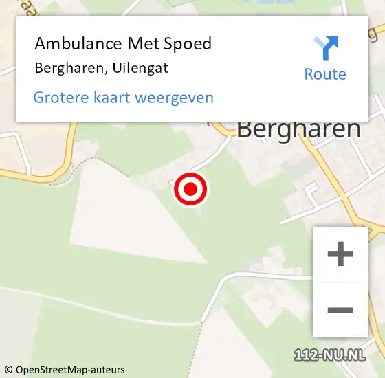 Locatie op kaart van de 112 melding: Ambulance Met Spoed Naar Bergharen, Uilengat op 10 juli 2016 21:24