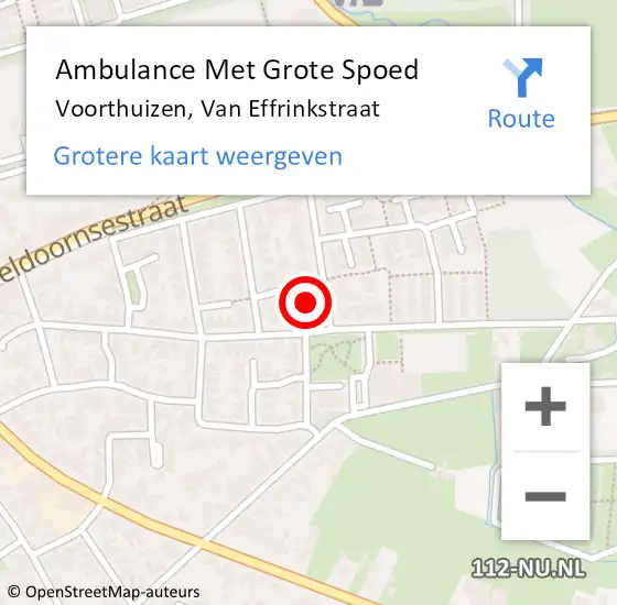 Locatie op kaart van de 112 melding: Ambulance Met Grote Spoed Naar Voorthuizen, Van Effrinkstraat op 10 juli 2016 23:06