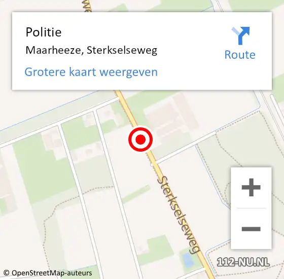 Locatie op kaart van de 112 melding: Politie Maarheeze, Sterkselseweg op 11 juli 2016 05:37