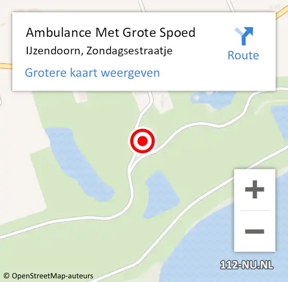 Locatie op kaart van de 112 melding: Ambulance Met Grote Spoed Naar IJzendoorn, Zondagsestraatje op 11 juli 2016 08:38