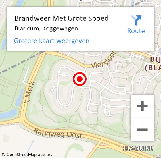 Locatie op kaart van de 112 melding: Brandweer Met Grote Spoed Naar Blaricum, Koggewagen op 11 juli 2016 10:00