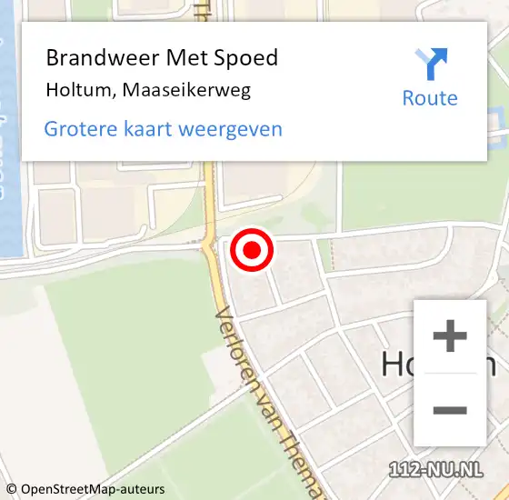 Locatie op kaart van de 112 melding: Brandweer Met Spoed Naar Holtum, Maaseikerweg op 11 juli 2016 12:52