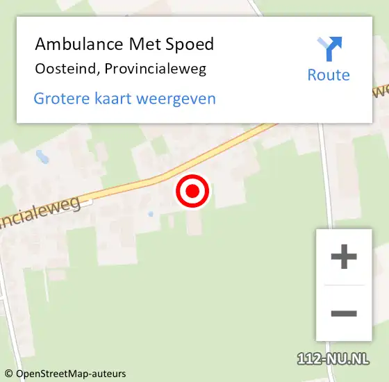 Locatie op kaart van de 112 melding: Ambulance Met Spoed Naar Oosteind, Provincialeweg op 11 juli 2016 13:24