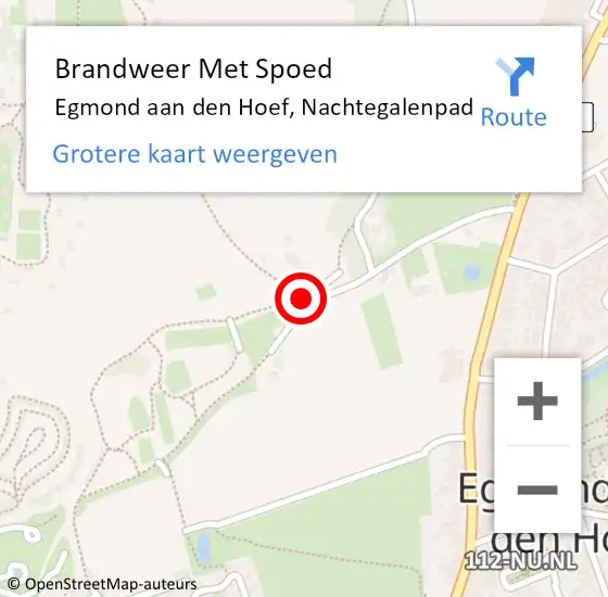 Locatie op kaart van de 112 melding: Brandweer Met Spoed Naar Egmond aan den Hoef, Nachtegalenpad op 11 juli 2016 14:49