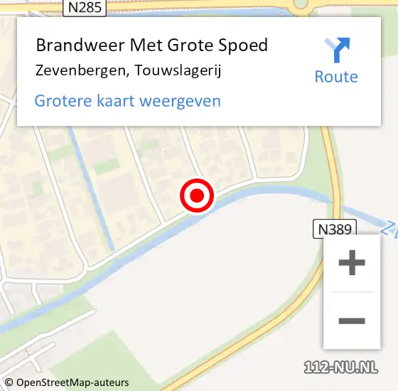 Locatie op kaart van de 112 melding: Brandweer Met Grote Spoed Naar Zevenbergen, Touwslagerij op 11 juli 2016 15:37