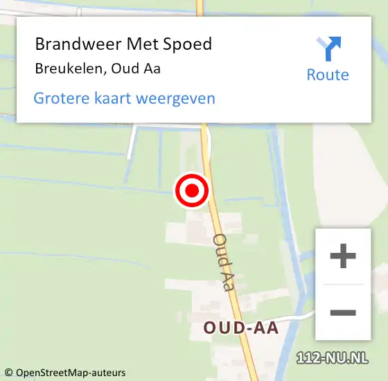 Locatie op kaart van de 112 melding: Brandweer Met Spoed Naar Breukelen, Oud Aa op 11 juli 2016 16:21