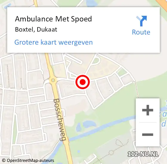 Locatie op kaart van de 112 melding: Ambulance Met Spoed Naar Boxtel, Dukaat op 11 juli 2016 18:22